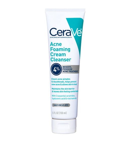 CeraVe Acne Foaming Cream Cleanser Benzoyl Peroxide 4% Face Wash - Ultalish