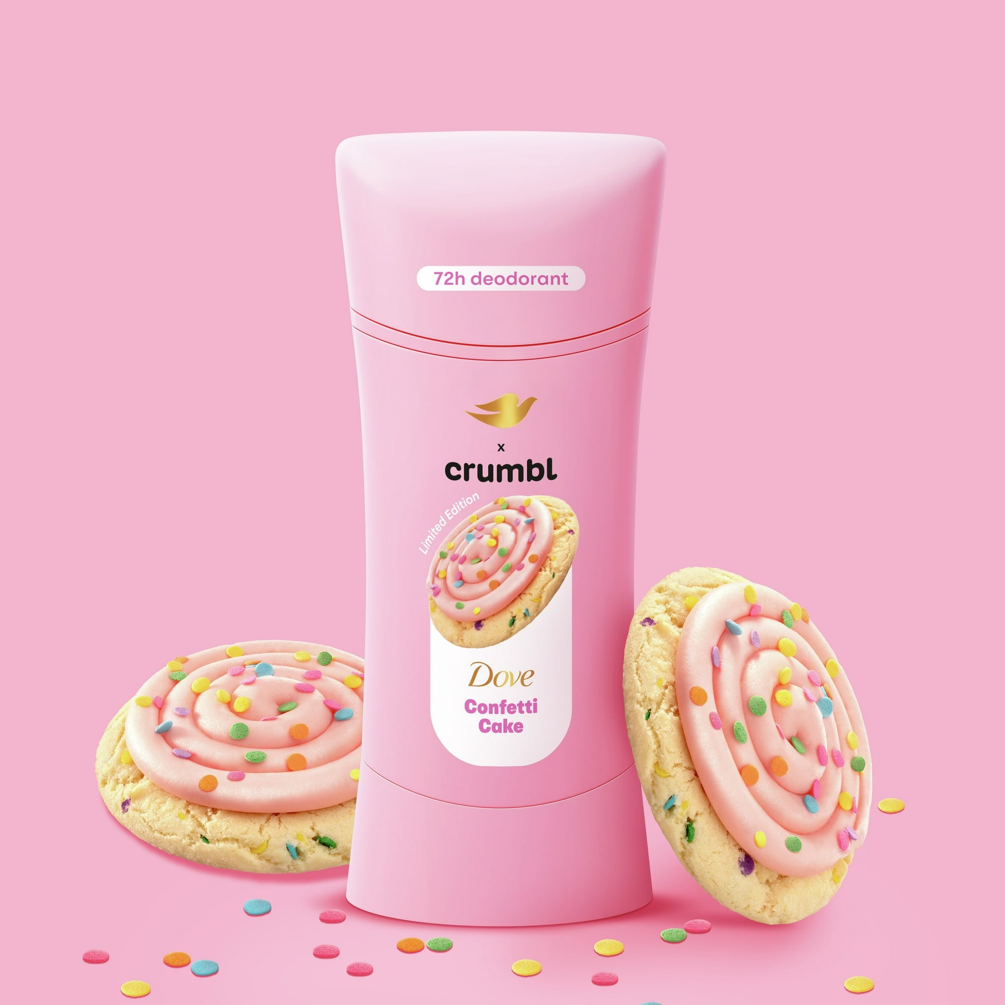 Dove x Crumbl Deodorant Stick Crumbl Confetti Cake Aluminum Free